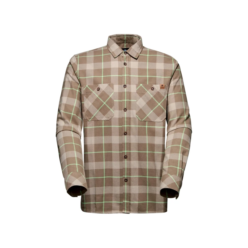 Mammut Alvra Longsleeve Shirt Men Dark Sand-neo Lime S