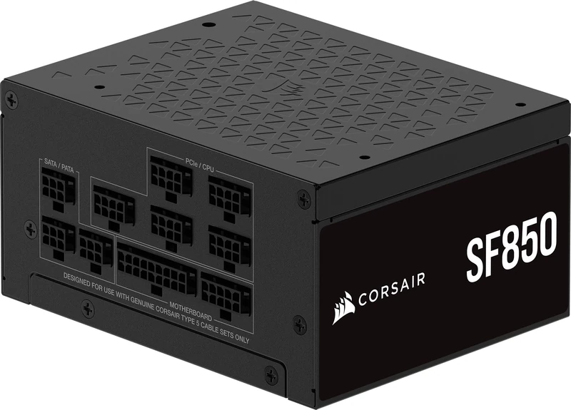 CORSAIR SF850 (2024) Fully Modular 80 PLUS Platinum ATX Power Supply with Low Noise – ATX 3.1 Suitable – PCIe 5.1 Prepared – SFX to ATX Bracket Included – Black