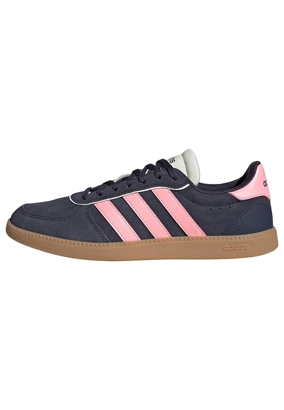 adidas Women's BREAKNET Sleek Shoes, Shadow Navy/Pink Spark/Off White, 3.5 UK