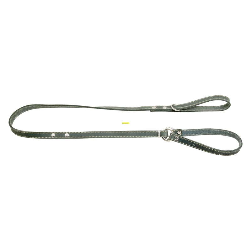 JACK AND VANILLA, Martingale Dog Lead, Greasy Leather Model, Grey, Size 16 mm x 138 cm