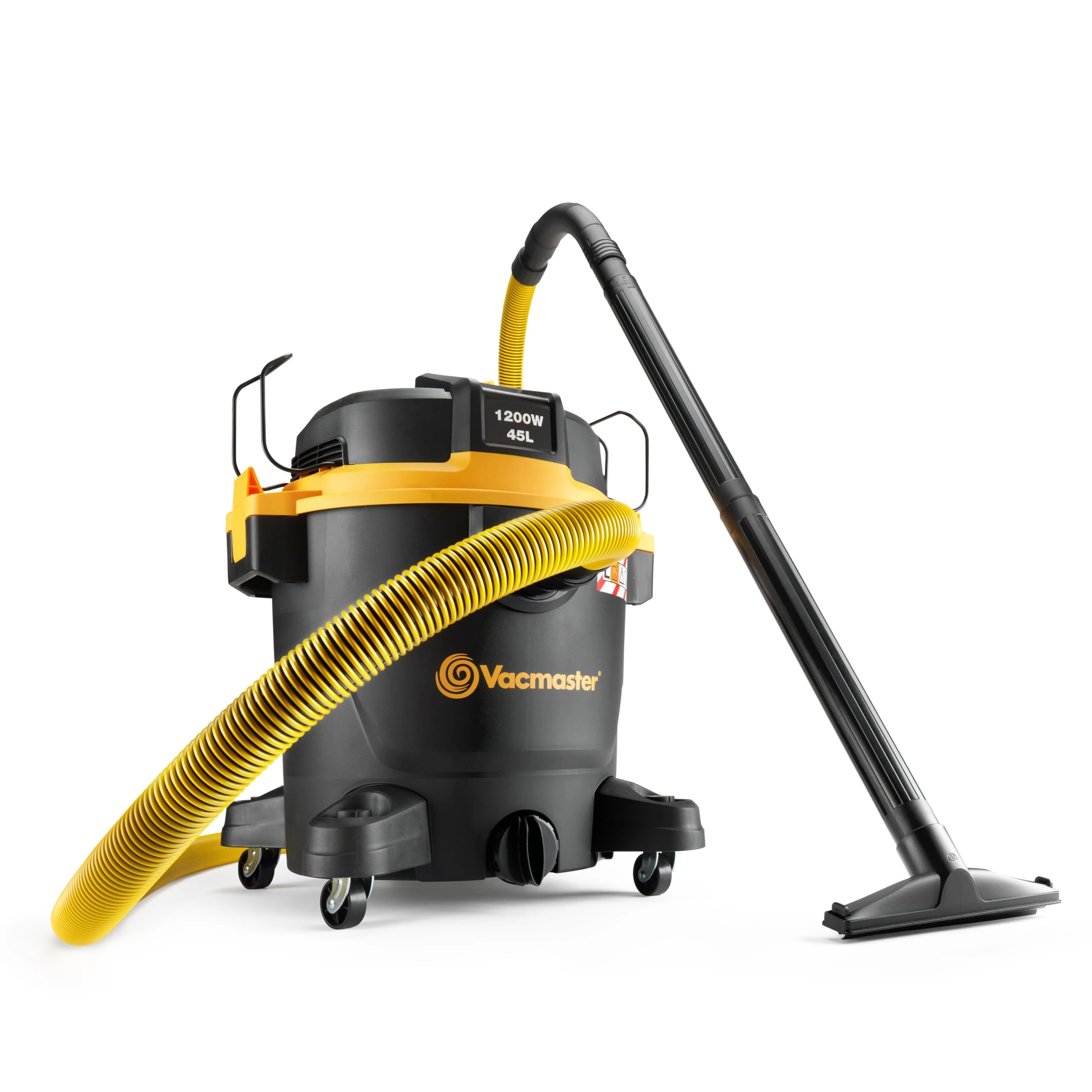 Vacmaster Wet & Dry Vacuum Cleaner, 45 litre. L Class Dust Extractor with 1200W Bypass Motor, Impact Resistant Tank and HEPA 13 Filtration. VJH1245PF-01L