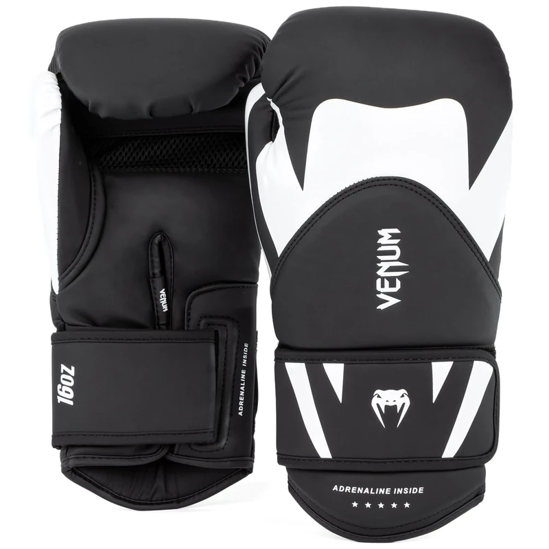 Venum Challenger 4.0 Boxing Gloves, Black and White