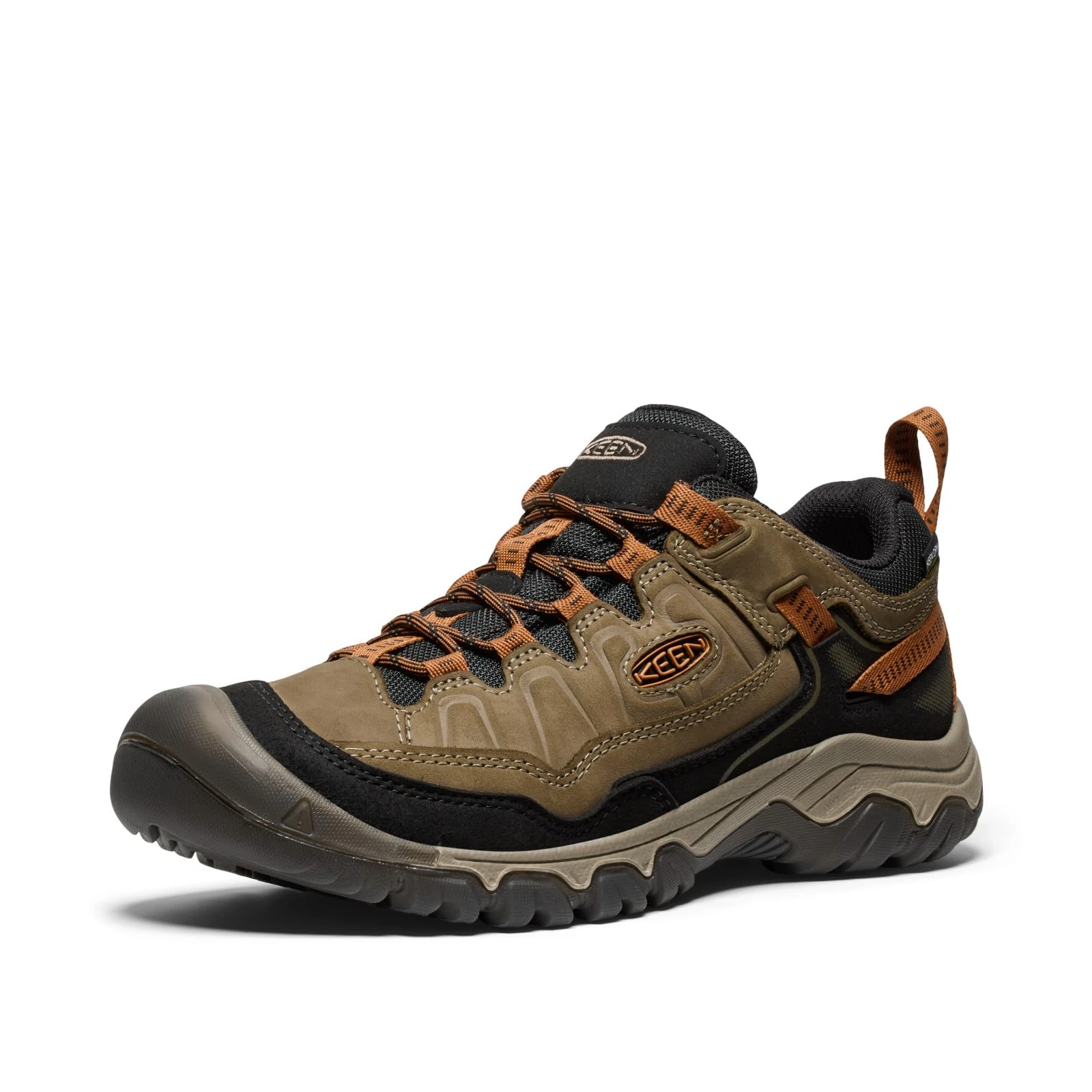 KEEN Men's Targhee 4 Low Height Durable Comfortable Waterproof Hiking Shoes, Sea Turtle/Roasted Pecan, 9 Wide