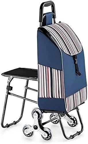 LaYiQimn Foldable Shopping Cart with Stools - Strong Load Capacity