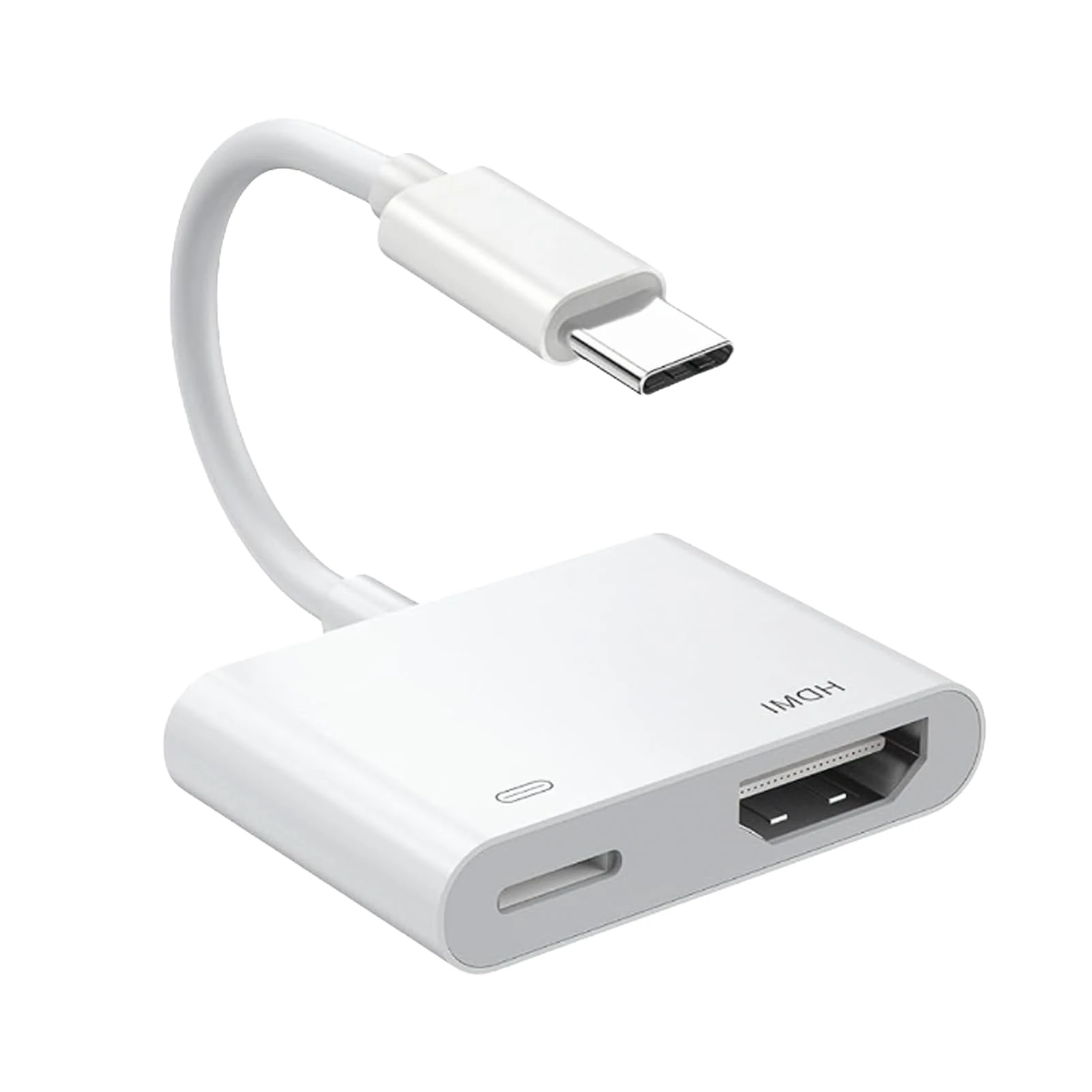 USB C to HDMI Adapter for iPh-one 15 to TV, 2-in-1 Type C to HDMI with 100W Fast Charge, USB C HDMI Adapter 4K@30Hz, (Thunderbolt 3 Compatible) USB C Hub for iPh-one 15 Pro, Mac-Book, Sam-sung S24