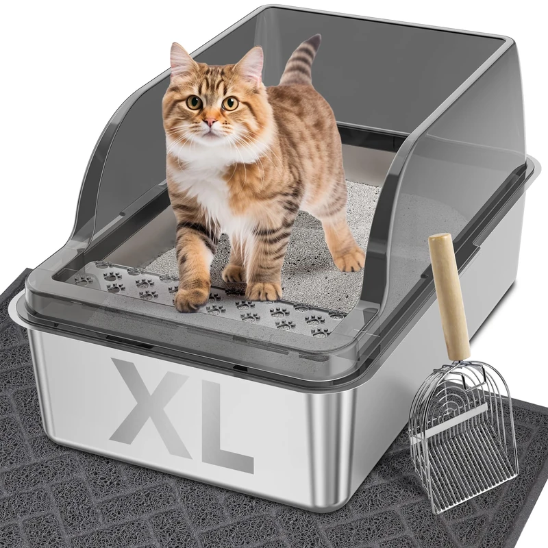 UPSKY Stainless Steel Litter Box with Lid