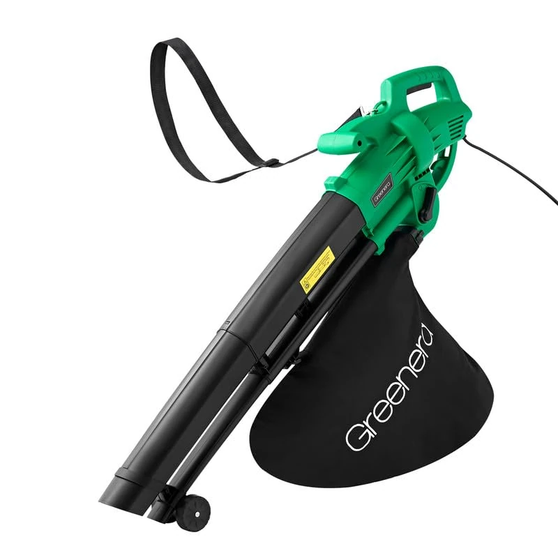 3 in 1 Leaf Blower,Leaves Vacuum Cleaner & Mulcher 3000W,Corded Leaf Blower with Large 35 L Collection Bag,10m Cable,Wheels & Shoulder Strap,Lightweight Mulcher for Clearing of Leafs, in Garden, Patio