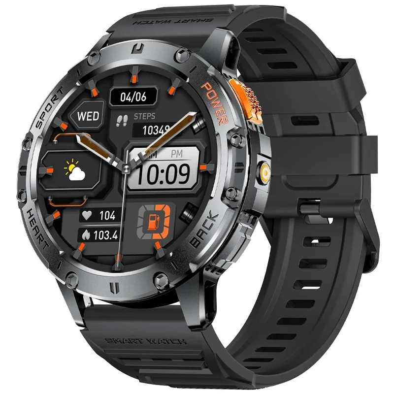 DREMAC Men's Smartwatch with LED Torch 1.43 Inch Amoled Smart Watch, 120+ Sports Modes, 530 mAh Battery, Fitness Watch with 24/7 Heart Rate, SpO2, Sleep Monitor, IP68 Waterproof for Android iOS (2