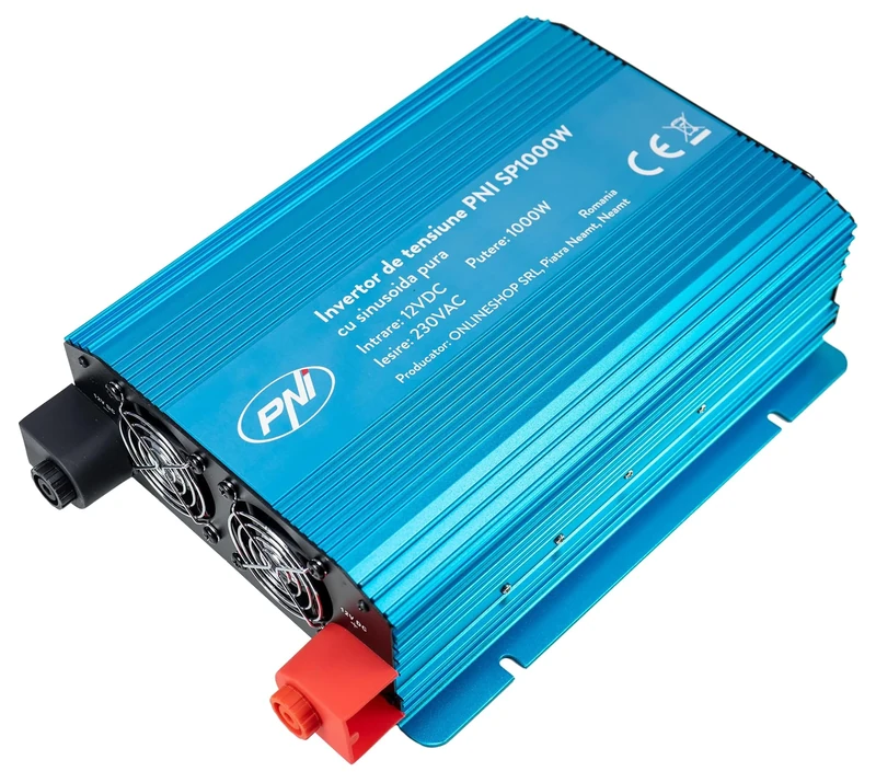 PNI SP1000W pure sine wave voltage inverter package, 12V power supply + Gift Sticky Pad Blue