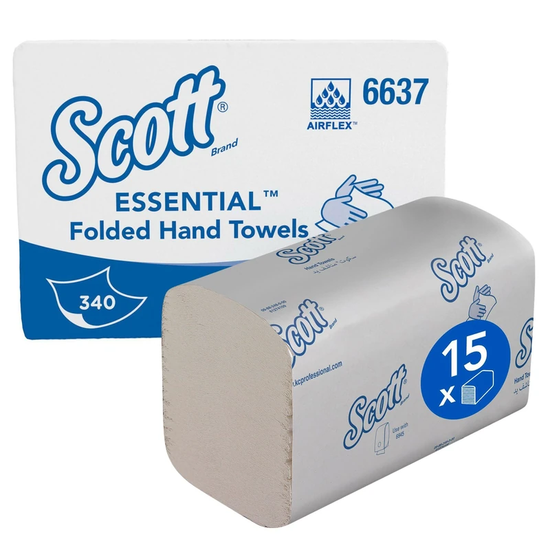 Scott Essential Interfolded Hand Towels - 15 Packs (5,100 Sheets)