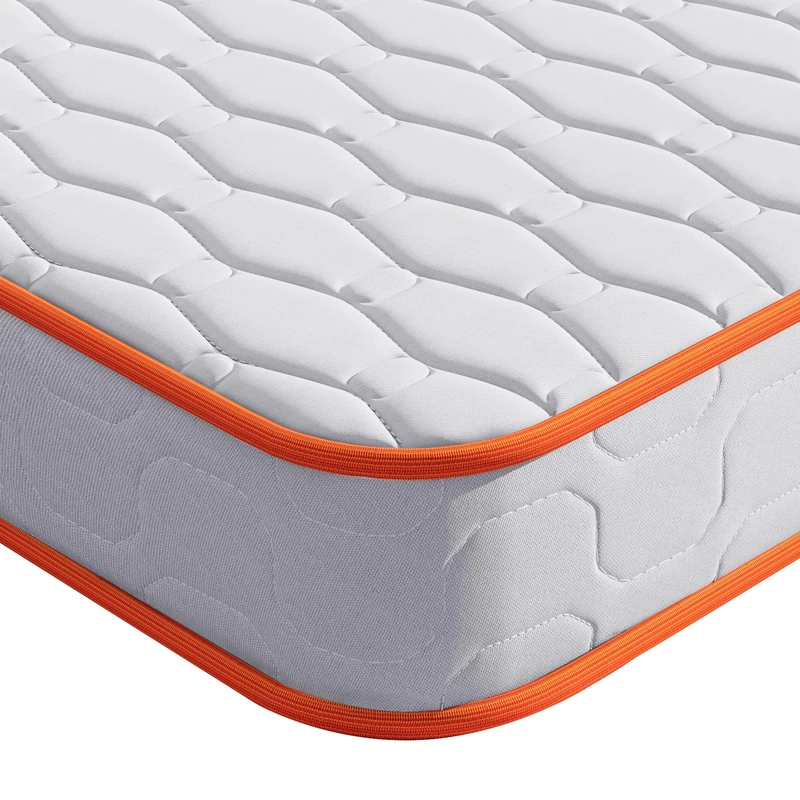 Maxzzz Single Mattress, 3 ft Spring Mattress, Breathable Foam, Durable Spring Mattress - Medium Firmness, Skin-Friendly Single Bed Knitted Fabric Foam Mattress Orange (90x190x14 cm)