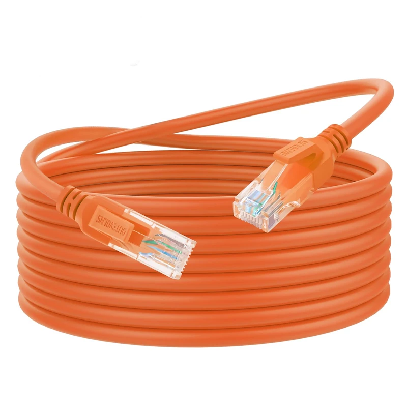 Dutevolns Ultra Flexible Cat 6 Ethernet Cable 0.5M, Soft 10Gbps Cat 6a Rj45 Network Cable, Gigabit LAN Cord for Mac, PC, Router, Laptop (Orange)