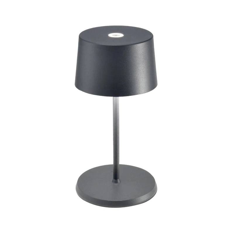 Zafferano, Olivia Mini Portable Rechargeable Table Lamp with Touch Control, Suitable for Living Room and Outdoor, Dimmer 2200-3000K, Height 22cm, Colour Capri Blue