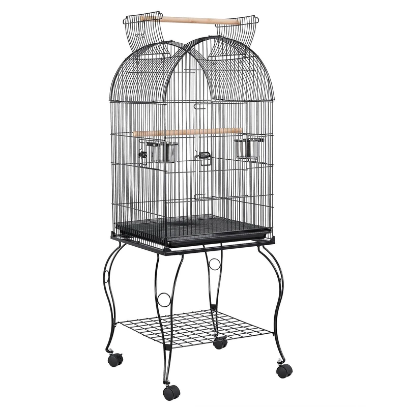 Yaheetech 150cm Parrot Cage Open Top Budgie Cage with Stand Large Bird Cage Cockatiel Bird Cage Aviary for Sun Conure Parakeet Lovebird Finches Canary