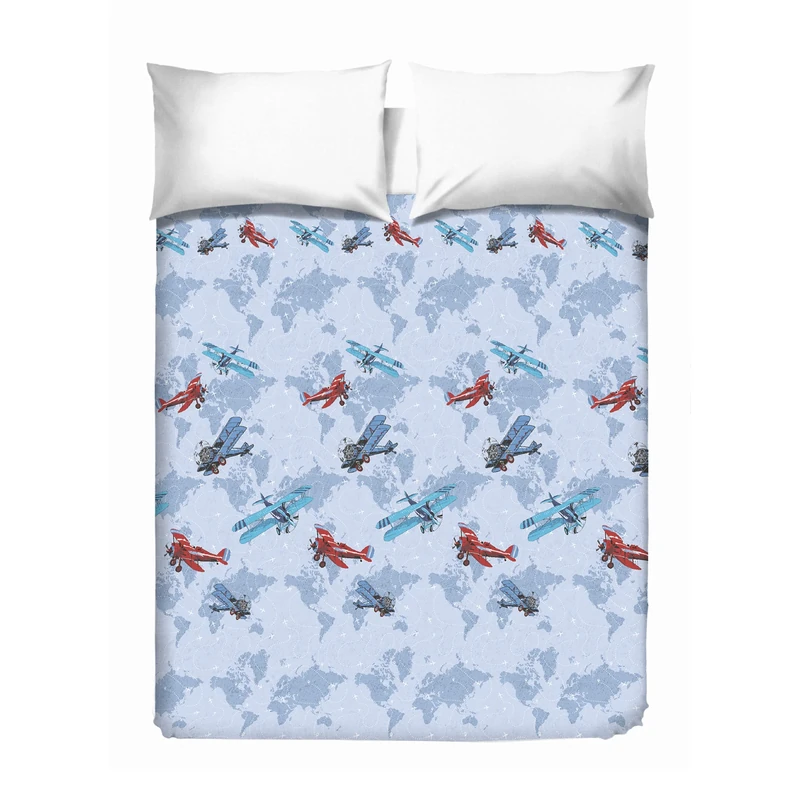 PENSIERI DELICATI, Double Bedspread 260 x 280 cm, 100% Strong Panama Cotton Canvas, Digital Print High Resolution, Ideal as a Sofa Cover and Furnishing Cover, Parasol Design, Made in Italy