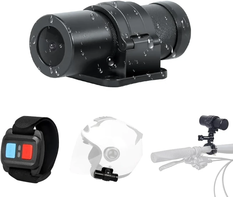 VSYSTO Helmet Camera for Bicycle Motorcycle, Remote Control, WiFi HD 1080P 150° Wide Angle Starlight Night Vision Portable Waterproof Action Camera Bike Dash Cam, G-Sensor, Take Pictures