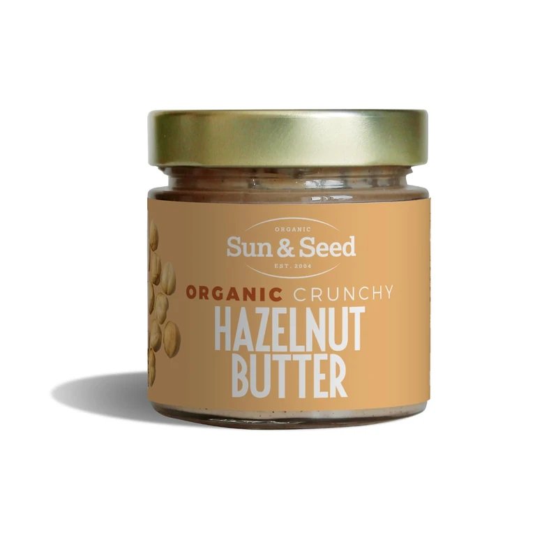Organic Crunchy Hazelnut Butter by Sun & Seed - 200g - Crunchy Nut Butter - Plant Based - High in Fibre - 100% Organic Hazelnuts - Palm Oil Free - Vegan Butter…