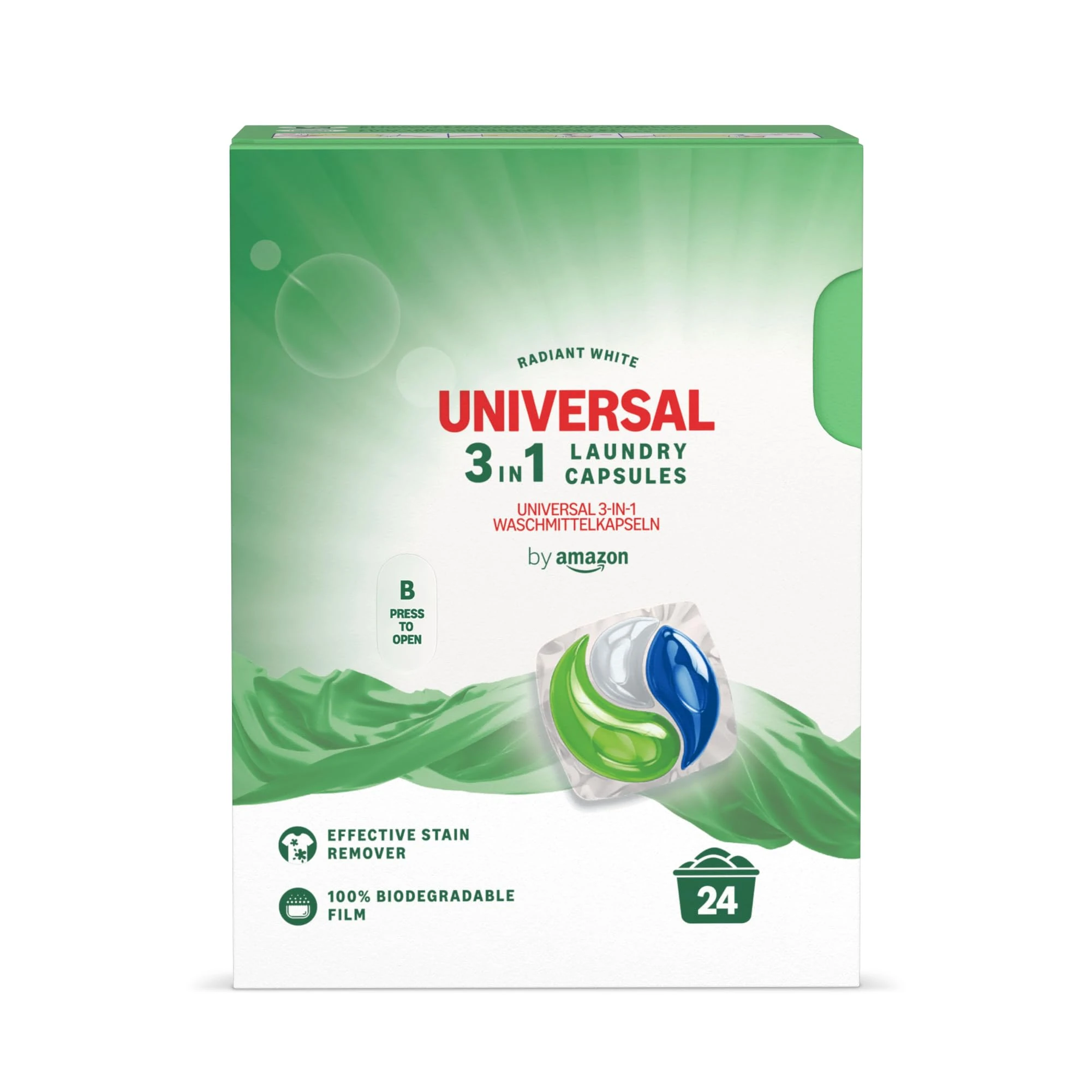 by Amazon Universal Laundry Capsules 3-in-1, 24 Washes