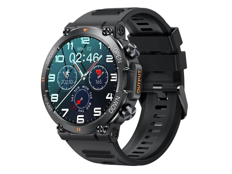 EKO ! Bluetooth Call Smart Watch, Smartwatch, Sports Watch, Pedometer, 1.39 Inch HD Screen, Heart Rate Monitor Blood Pressure Monitor SpO2 (Black) - Image 1