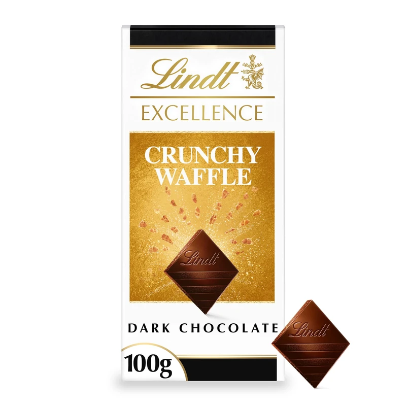 Lindt Excellence Dark Chocolate Crunchy Waffle Bar 100g