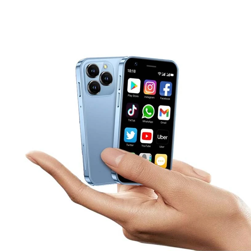 Mini Smartphone 4G LTE SOYES XS16 3.0 inch Android 10 Quad Core 2000mAh Type-C Dual SIM Unlocked Small Mobile Phone (Blue, 2GB RAM 16GB ROM)