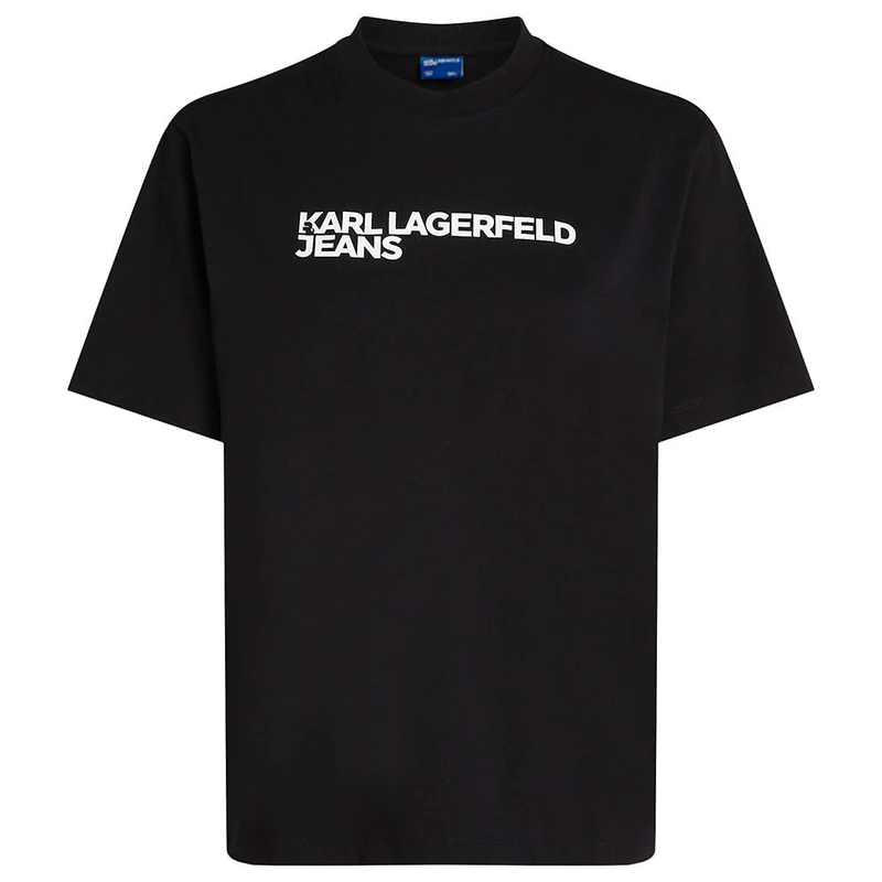 KARL LAGERFELD JEANS, Women's, Regular Short Sleeve Essential Logo Tee, Regular Fit, Black, L