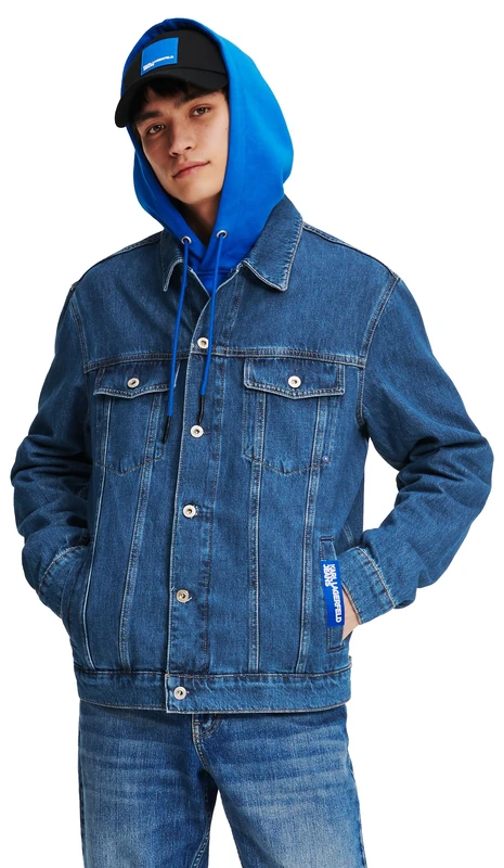 KARL LAGERFELD JEANS, Men's, Regular Denim Jacket, Regular Fit, Blue, XS - Image 1