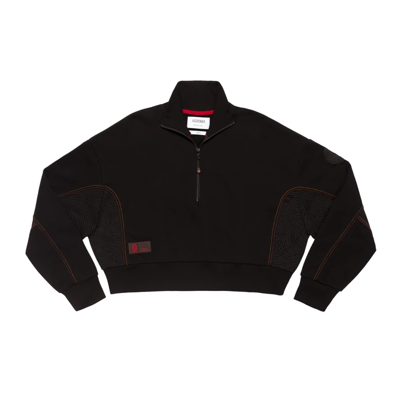 AS Roma Women's Sweatshirt Black Woman Hoodie, M Corto