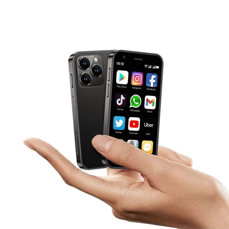 Mini Smartphone 4G LTE SOYES XS16 3.0 inch Android 10 Quad Core 2000mAh Type-C Dual SIM Unlocked Small Mobile Phone (Black, 2GB RAM 16GB ROM)