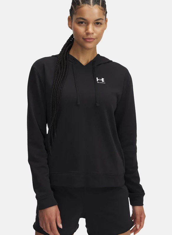 Under Armour Women's UA Rival Terry Hoodie Shirt Black / / White