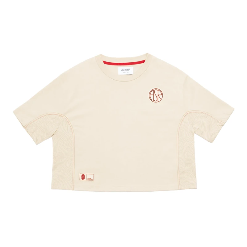 AS Roma Women's T-Shirt White Woman, Cream, S Corto