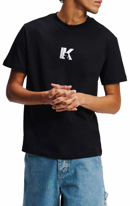 KARL LAGERFELD JEANS Men K/Logo Regular Short Sleeve T-Shirt Black M