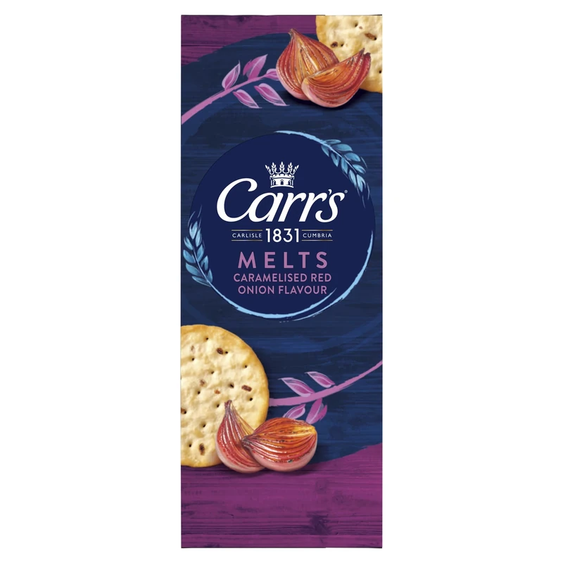 Carr's Melts Caramelised Red Onion Flavour Crackers, 150 g (Pack of 1)