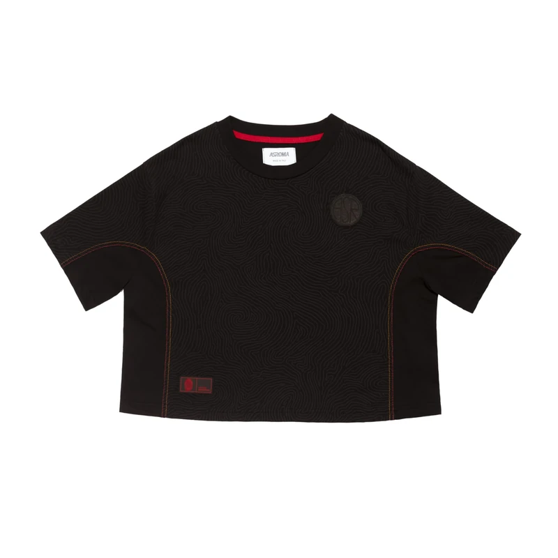 AS Roma Women's T-Shirt Black Woman, M Corto