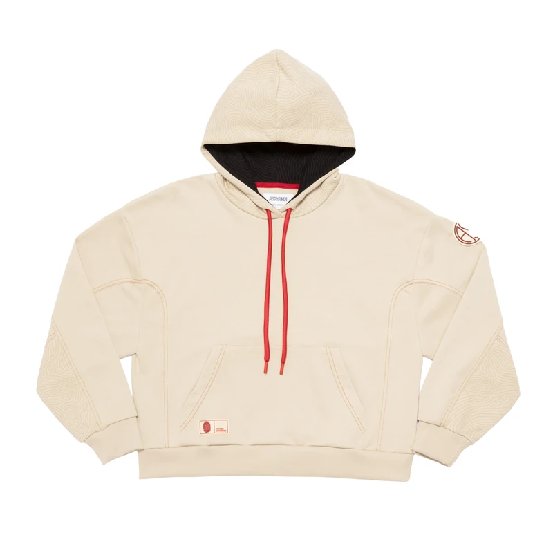 AS Roma Women's Hoodie White Woman Hooded Sweatshirt, Cream, L Corto