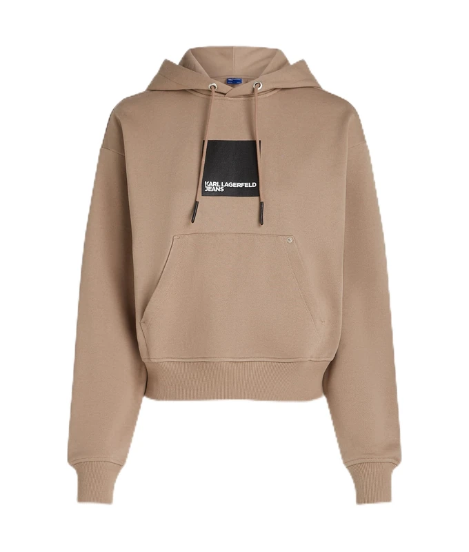 KARL LAGERFELD JEANS, Women's, Box Logo Hoodie, Regular Fit, Beige, M