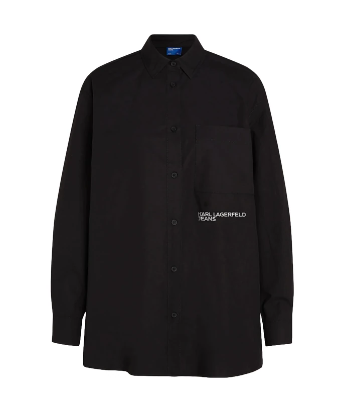 KARL LAGERFELD JEANS, Women's, Relaxed Shirt, Relaxed Fit, Black, XL