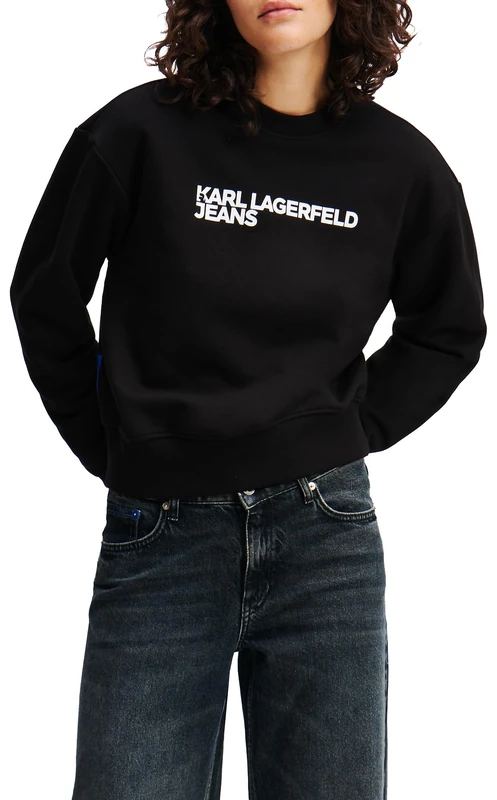 KARL LAGERFELD JEANS, Women's, Essential Logo Sweat, Regular Fit, Black, L