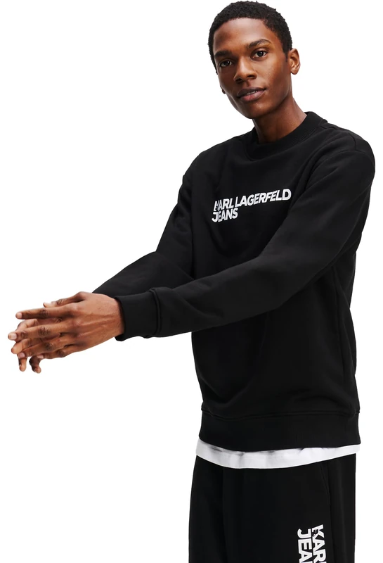 KARL LAGERFELD JEANS, Men's, Essential Logo Sweat, Regular Fit, Black, XXL