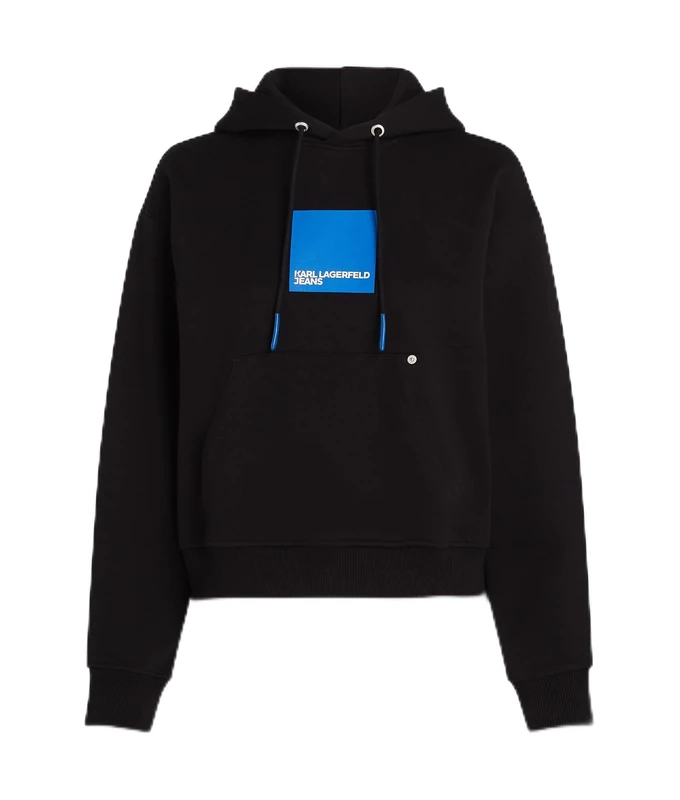 KARL LAGERFELD JEANS, Women's, Box Logo Hoodie, Regular Fit, Black, M