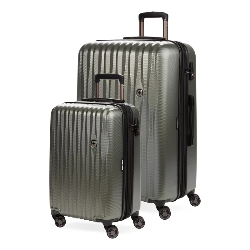 SwissGear 7272 Energie Hardside Expandable Luggage with Spinner Wheels, Gunmetal, 2-Piece Set (19/27), 7272 Energie Hardside Expandable Luggage with Spinner Wheels