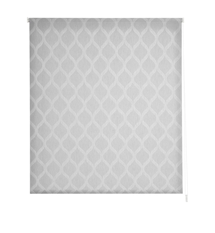 Estoralis | Davos Modern Roller Blind | Translucent Jacquard Fabric | Colour - Grey | 120 x 255 cm (W/H) Fabric Size 117 x 250 cm | Window and Door Curtains