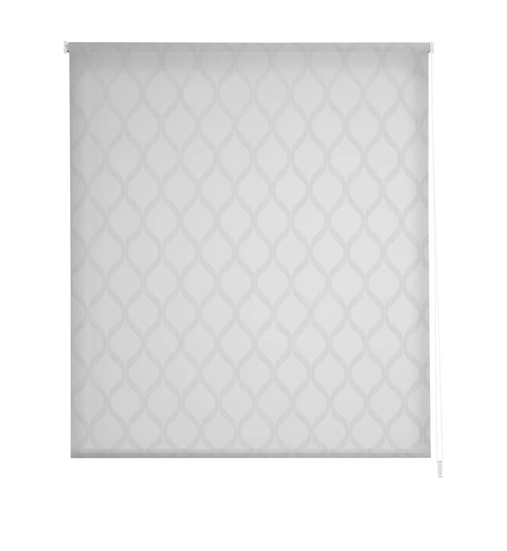 Estoralis | Davos | Modern Design Roller Blind | Translucent Curtain | White/Grey | 140 x 255 cm (W x H) Fabric Size 137 x 250 cm | Blinds for Windows and Doors