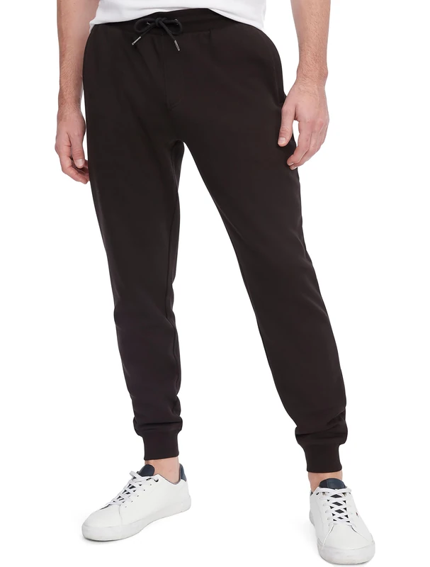 Tommy Hilfiger Men's Casual Fleece Lined Jogger Sweatpants, Also Available in Big & Tall, Black, Large