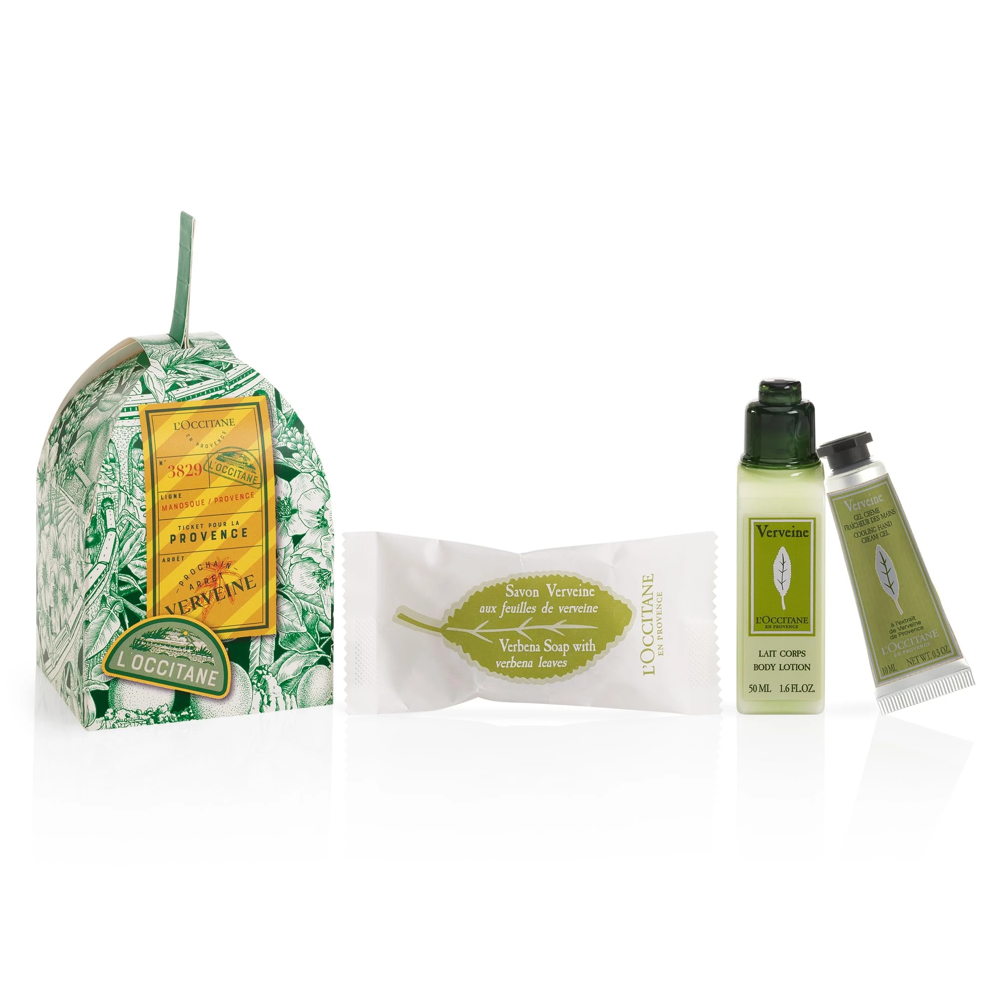 L'OCCITANE Invigorating Verbena Mini Gift Set | Zesty & Citrus Scent | Vegan & 96% Readily Biodegradable | Premium & Clean Beauty Bath & Body Gift Set for All Skin Types