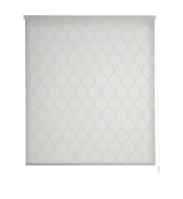 Estoralis | Davos | Modern Design Roller Blind | Translucent Curtain | Colour | White/Beige | 140 x 255 cm (W x H) Fabric Size 137 x 250 cm | Blinds for Windows and Doors - Image 1