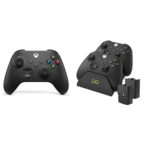 Xbox Wireless Controller Carbon Black and Venom Twin Charging Dock