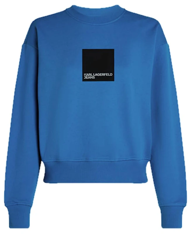 KARL LAGERFELD JEANS, Women's, Box Logo Sweat, Regular Fit, Blue, XS