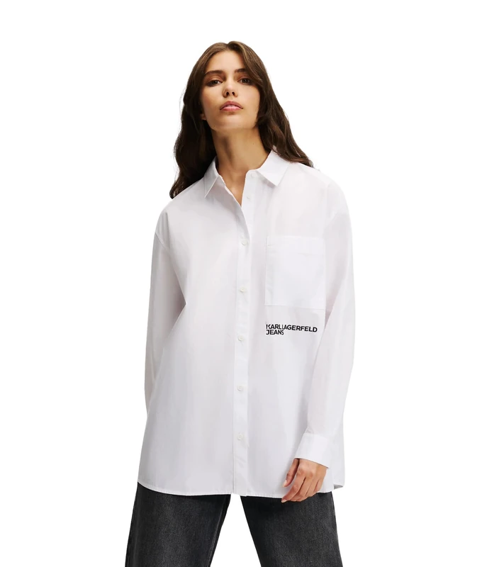 KARL LAGERFELD JEANS, Women's, Relaxed Shirt, Relaxed Fit, White, M