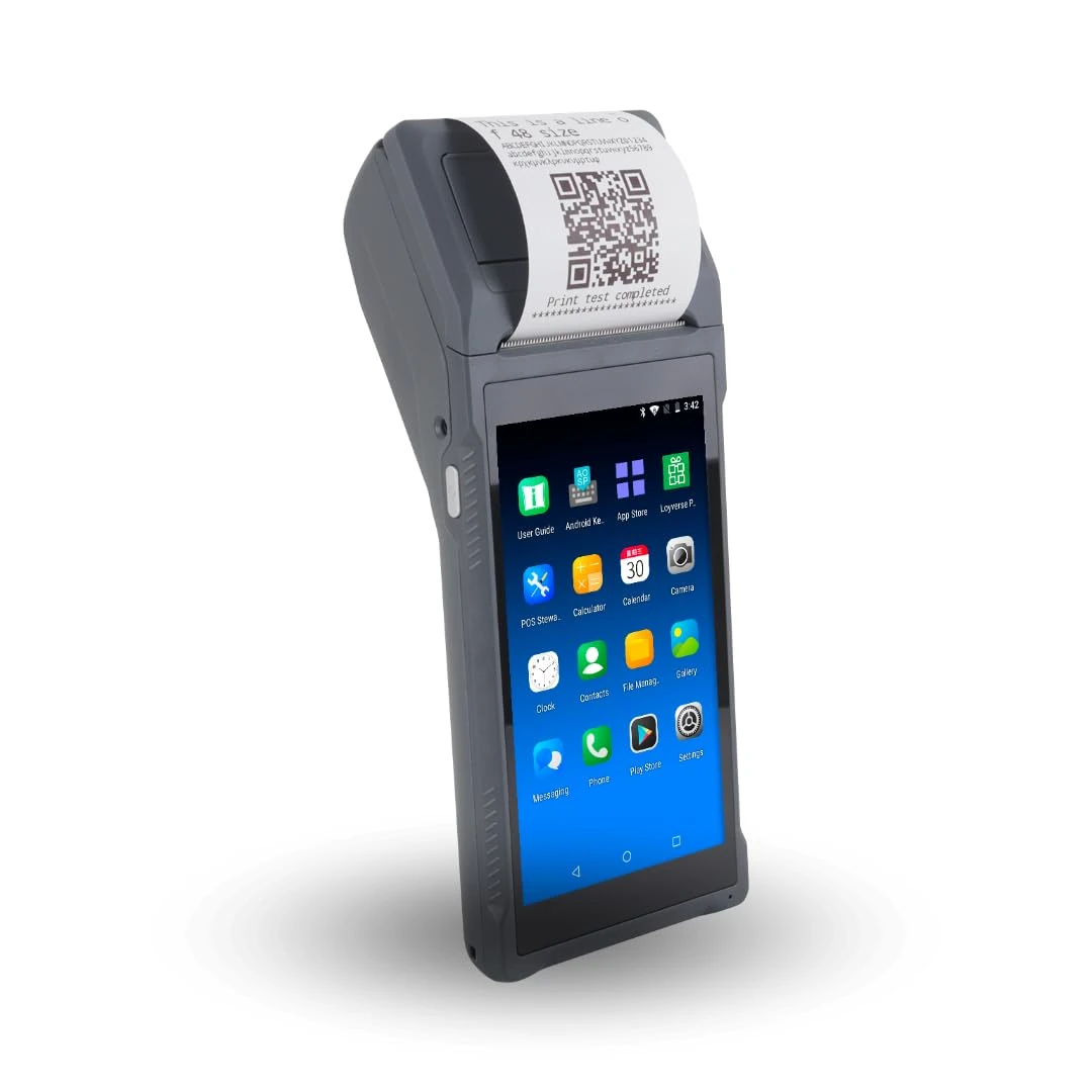 POS PDA Q2i Receipt Printer 58mm High Speed Thermal Printer with Android 11, 5.5’’ Touch Screen. Handheld Mobil Point of Sale Tablet. Scan1D barcodes. Support 3G. 2 GB RAM + 16 GM ROM